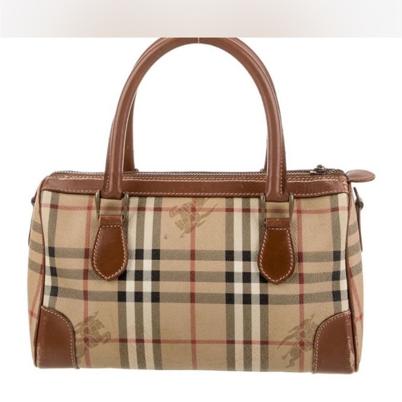 Burberry Beige and Brown Check Satchel - Picture 2 of 8